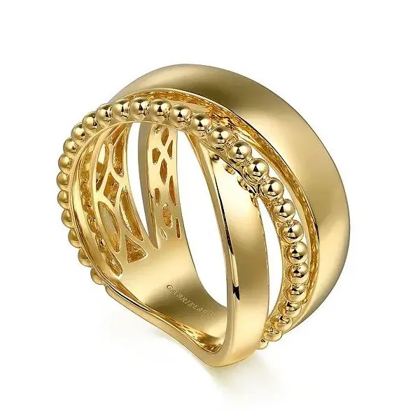 14K Yellow Gold Bujukan Criss Cross Ring Image 3 Texas Gold Connection greenville, TX