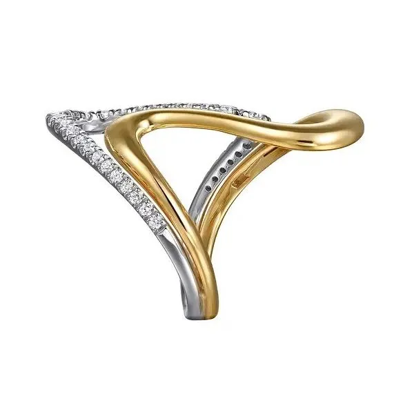 14K White Yellow Gold Graduating Diamond Twisted Ring Image 4 Texas Gold Connection greenville, TX