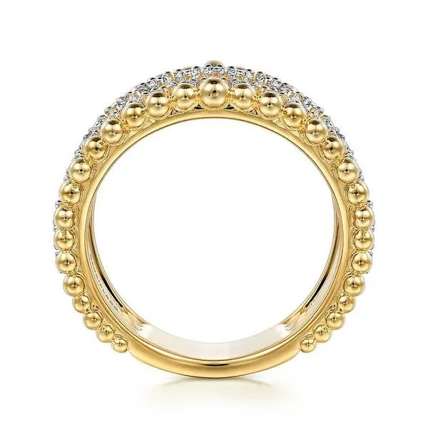 14K Yellow Gold Bujukan Diamond Wide Band Ring Texas Gold Connection greenville, TX