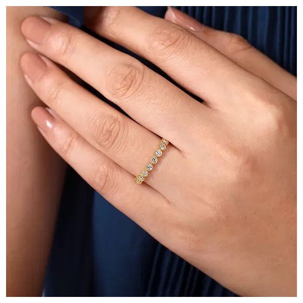 14K Yellow Gold Diamond Stackable Ring Image 5 Texas Gold Connection greenville, TX