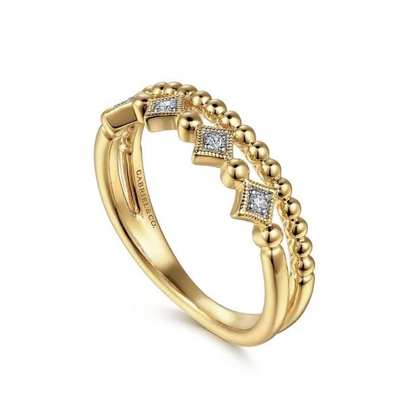 Lady's Yellow / White 14K Fashion Ring Size 6.5 With 0.04Twt N Si1 Diamonds Image 2 Texas Gold Connection greenville, TX