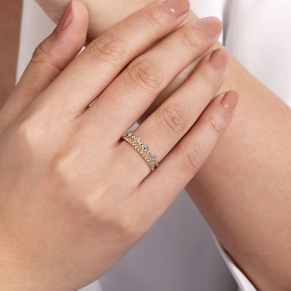 Lady's Yellow / White 14K Fashion Ring Size 6.5 With 0.04Twt N Si1 Diamonds Image 3 Texas Gold Connection greenville, TX