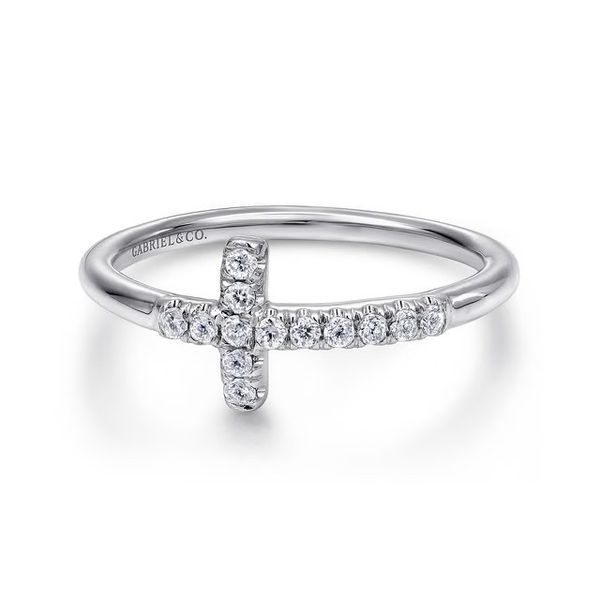 Lady's White 14K Cross Ring Size 6.5 With 0.136Twt N Si1 Diamonds Texas Gold Connection greenville, TX
