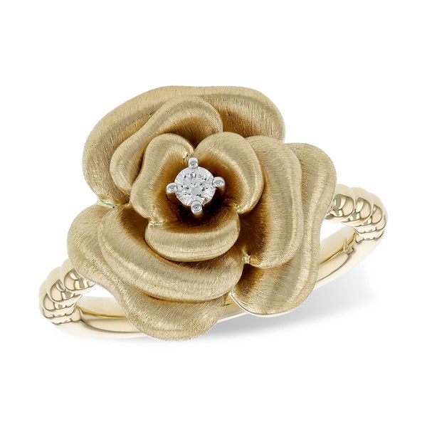 Lady's Yellow 14K Rose Ring Size 7 With 0.05Twt Diamonds Texas Gold Connection greenville, TX