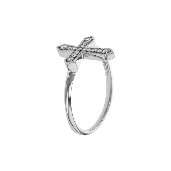 14K White Gold With 0.15 ct Diamonds Cross Ring Image 3 Texas Gold Connection greenville, TX