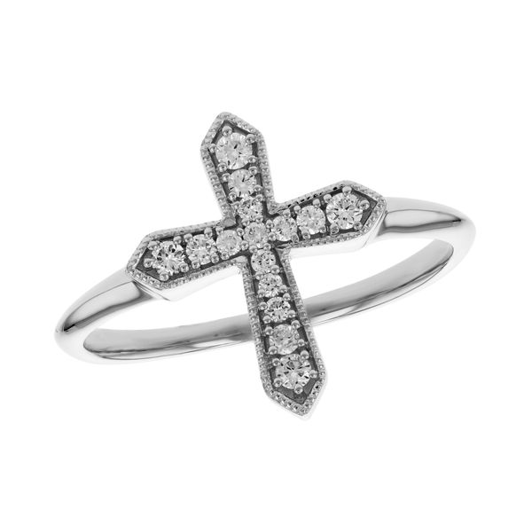 14K White Gold With 0.15 ct Diamonds Cross Ring Texas Gold Connection greenville, TX