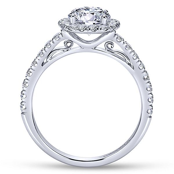 14K White Gold Halo Semi Mount Engagement Ring Image 2 Texas Gold Connection Greenville, TX