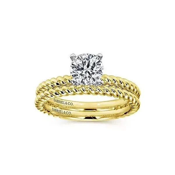 Yellow 14K Twisted Rope Solitaire Semi Mount Engagement Ring Image 4 Texas Gold Connection Greenville, TX
