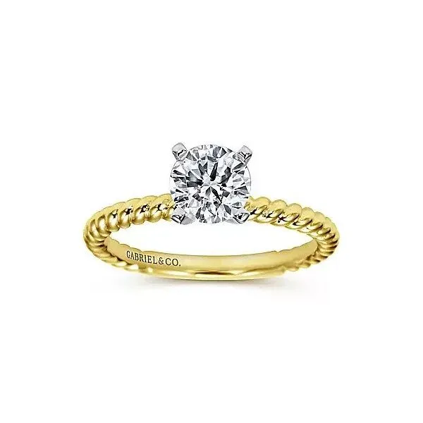 Yellow 14K Twisted Rope Solitaire Semi Mount Engagement Ring Image 5 Texas Gold Connection Greenville, TX