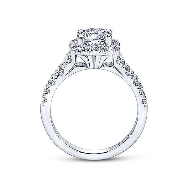 14k White Gold Round Halo Engagement Ring Image 2 Texas Gold Connection Greenville, TX