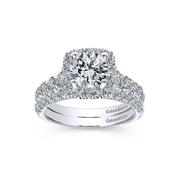 14k White Gold Round Halo Engagement Ring Image 4 Texas Gold Connection Greenville, TX