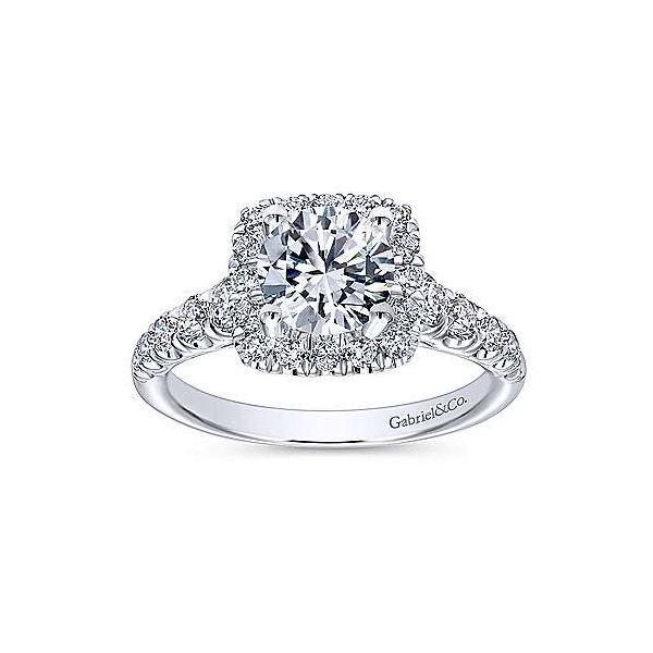 14k White Gold Round Halo Engagement Ring Image 5 Texas Gold Connection Greenville, TX