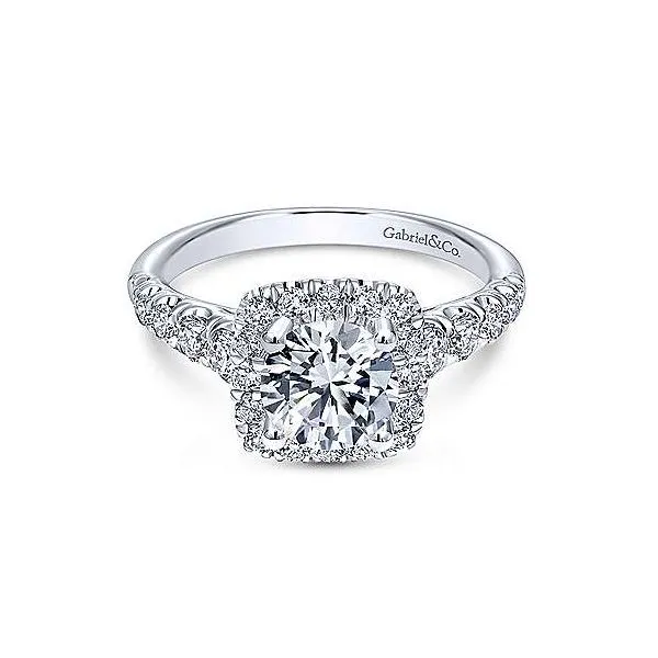 14k White Gold Round Halo Engagement Ring Texas Gold Connection Greenville, TX