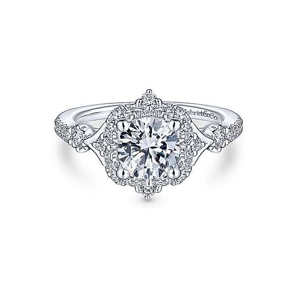 14K White Gold Round Halo Diamond Engagement Ring Texas Gold Connection Greenville, TX