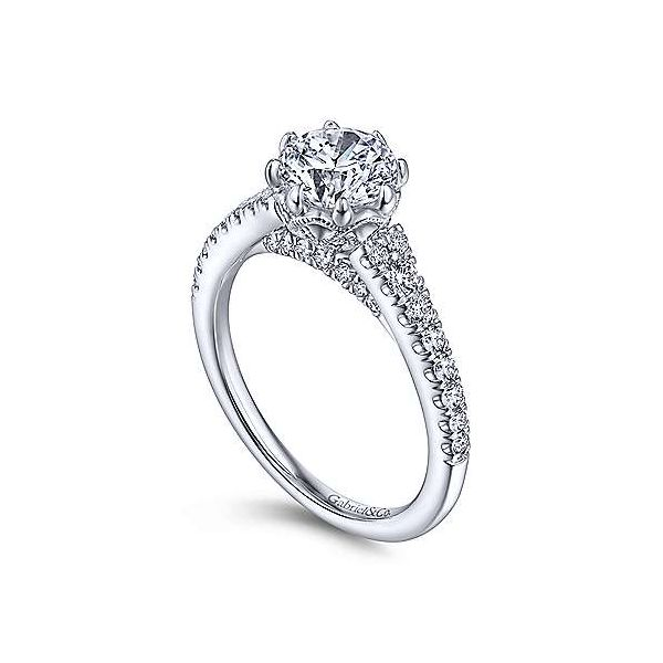 14K White Gold Round Diamond Engagement Ring Image 3 Texas Gold Connection Greenville, TX