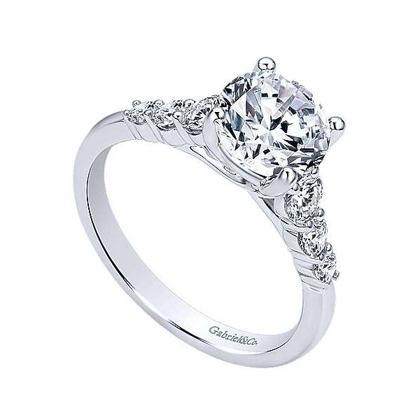 14K White Gold Round Diamond Engagement Ring Image 3 Texas Gold Connection Greenville, TX
