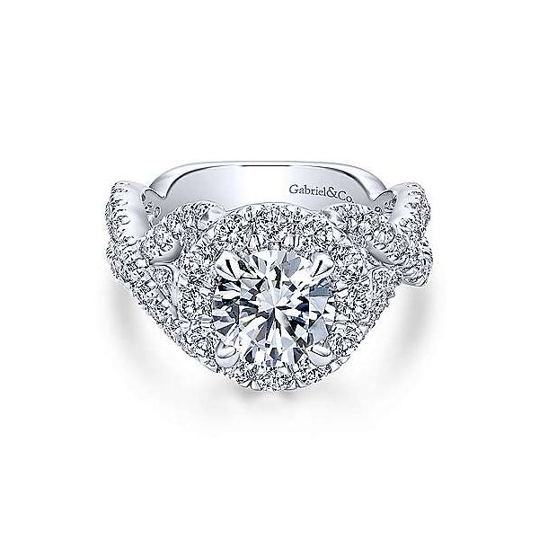 14K White Gold Round Halo Diamond Engagement Ring Texas Gold Connection Greenville, TX