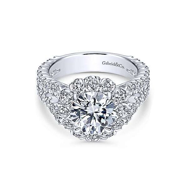 14K White Gold Round Halo Diamond Engagement Ring Texas Gold Connection Greenville, TX