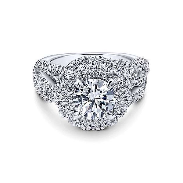 14k White Gold Round Halo Diamond Engagement Ring Texas Gold Connection Greenville Tx