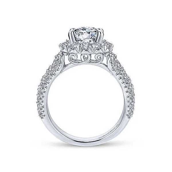 14K White Gold Round Diamond Engagement Ring Image 2 Texas Gold Connection Greenville, TX