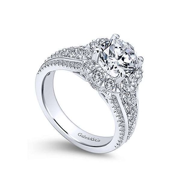 14K White Gold Round Diamond Engagement Ring Image 3 Texas Gold Connection Greenville, TX
