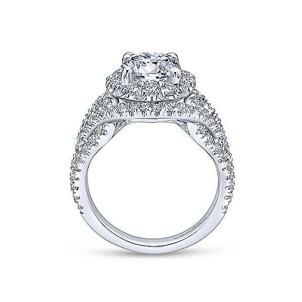 14k White Gold Round Halo Engagement Ring Image 2 Texas Gold Connection Greenville, TX