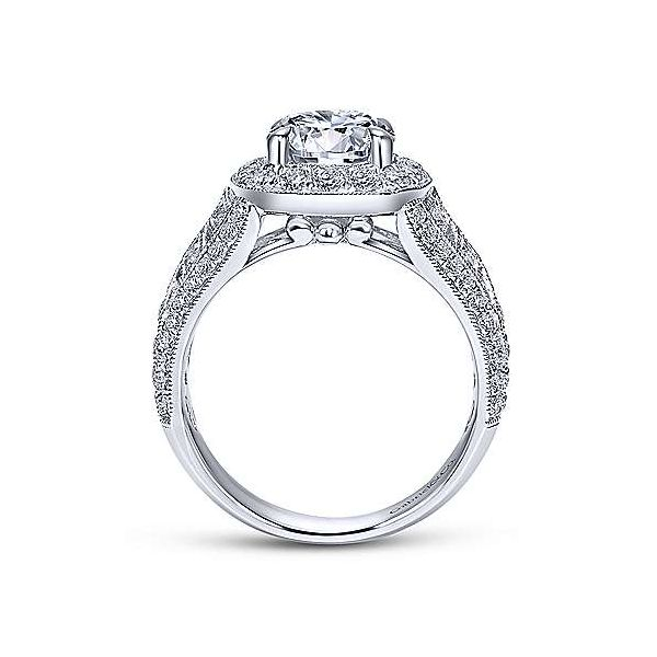Vintage 14K White Gold Round Halo Diamond Engagement Ring Image 2 Texas Gold Connection Greenville, TX