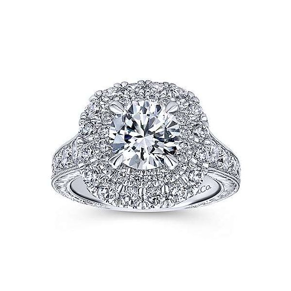 14K White Gold Round Diamond Engagement Ring Image 5 Texas Gold Connection Greenville, TX