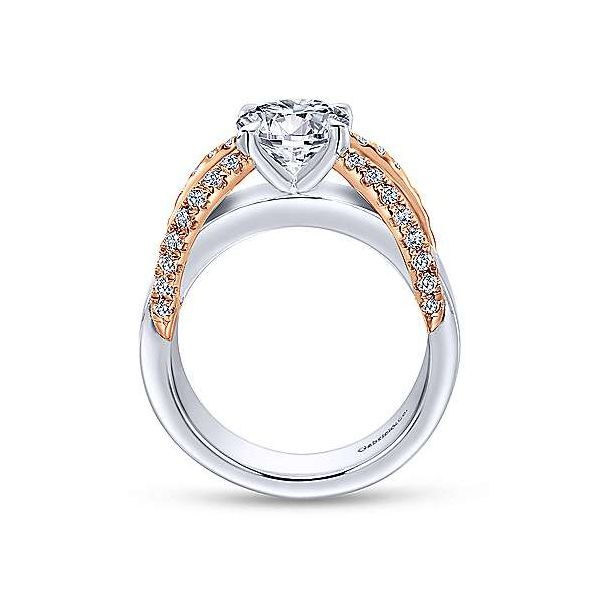 14K White-Rose Gold Round Diamond Engagement Ring Image 2 Texas Gold Connection Greenville, TX