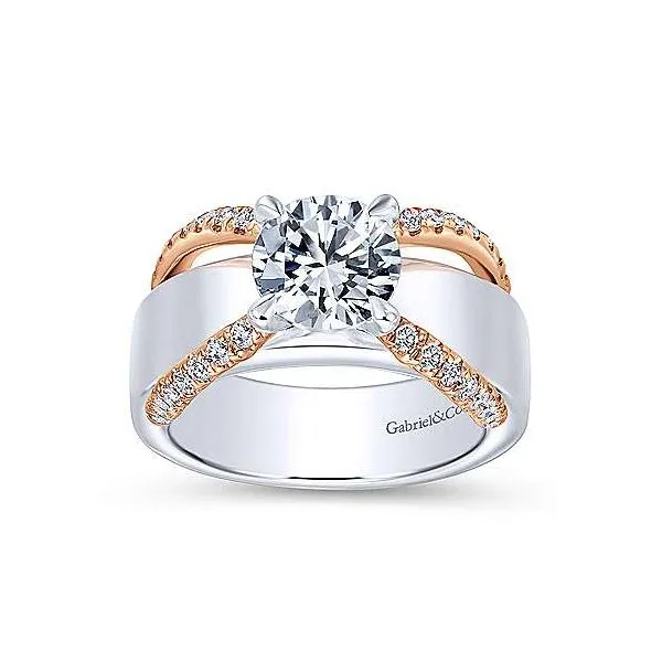 14K White-Rose Gold Round Diamond Engagement Ring Image 4 Texas Gold Connection Greenville, TX