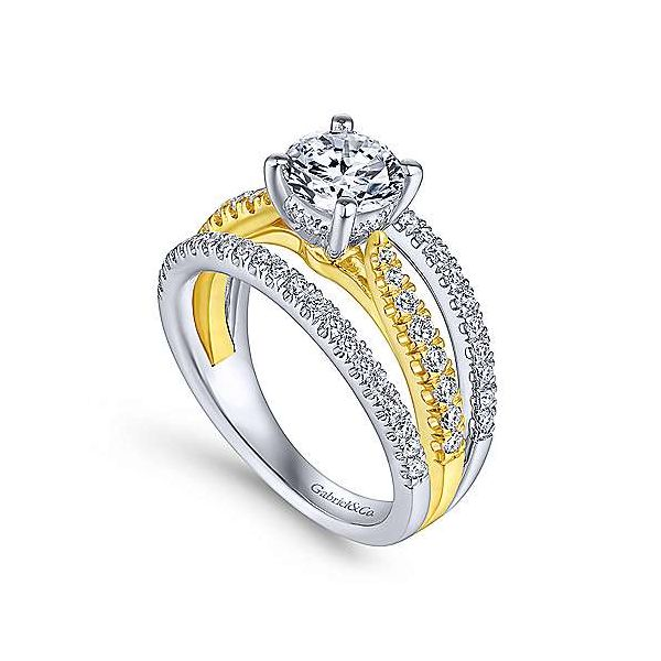 14K White-Yellow Gold Round Diamond Engagement Ring Image 3 Texas Gold Connection Greenville, TX