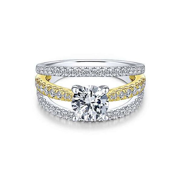 14K White-Yellow Gold Round Diamond Engagement Ring Texas Gold Connection Greenville, TX