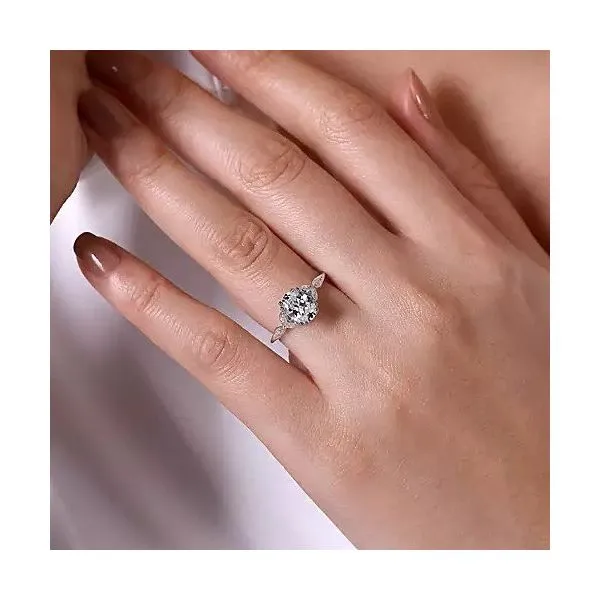 14K White Gold Oval Diamond Engagement Ring Image 2 Texas Gold Connection Greenville, TX