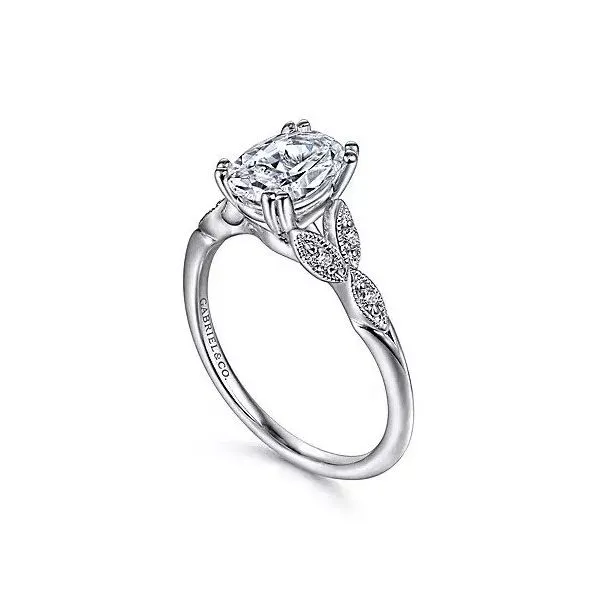 14K White Gold Oval Diamond Engagement Ring Image 3 Texas Gold Connection Greenville, TX