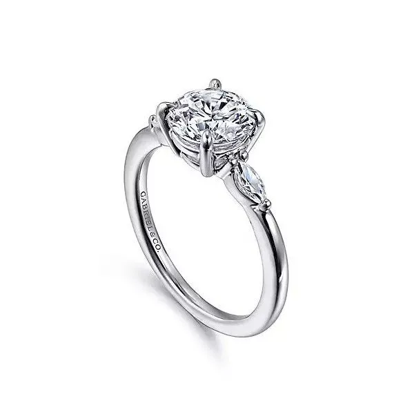 14K White Gold Round Three Stone Diamond Engagement Ring Image 3 Texas Gold Connection Greenville, TX