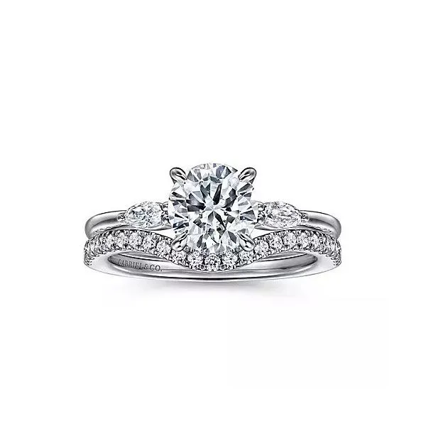 14K White Gold Round Three Stone Diamond Engagement Ring Image 4 Texas Gold Connection Greenville, TX