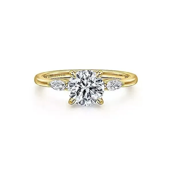 14K Yellow Gold Round Three Stone Diamond Engagement Ring Texas Gold Connection Greenville, TX