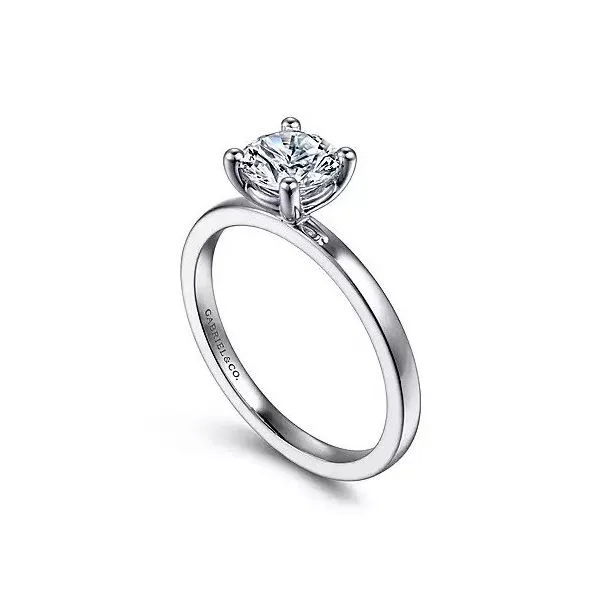 14K White Gold Round Diamond Engagement Ring Image 3 Texas Gold Connection Greenville, TX