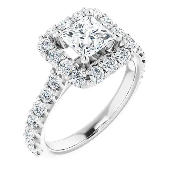 White 14K Halo Ring With 0.75Tw Round Diamonds Ring Size: 7 Image 5 Texas Gold Connection Greenville, TX