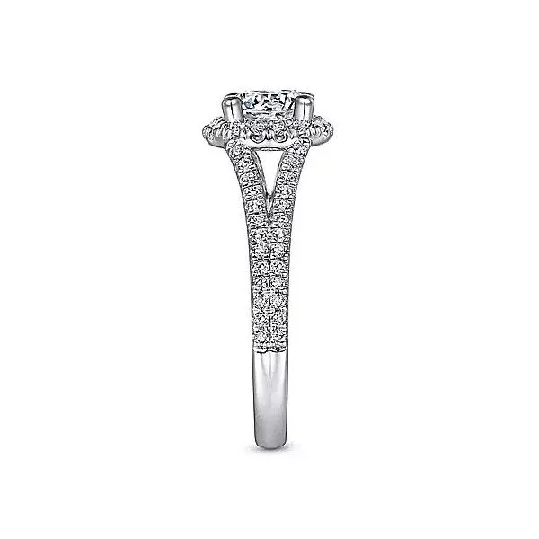 14K White Gold Round Halo Diamond Engagement Ring Image 4 Texas Gold Connection Greenville, TX