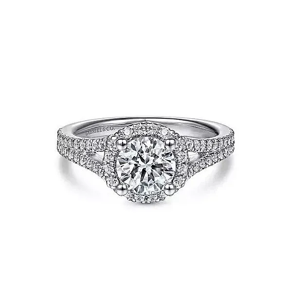 14K White Gold Round Halo Diamond Engagement Ring Texas Gold Connection Greenville, TX