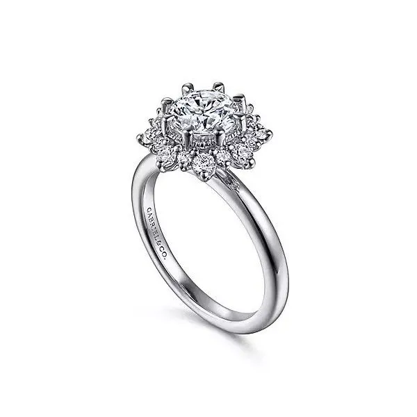 White 14K Halo Ring With 0.42Tw Various Shapes G/H Si2 Diamonds Ring Size: 6.5 Image 3 Texas Gold Connection Greenville, TX