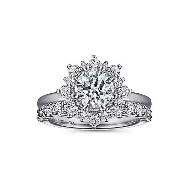 White 14K Halo Ring With 0.42Tw Various Shapes G/H Si2 Diamonds Ring Size: 6.5 Image 4 Texas Gold Connection Greenville, TX