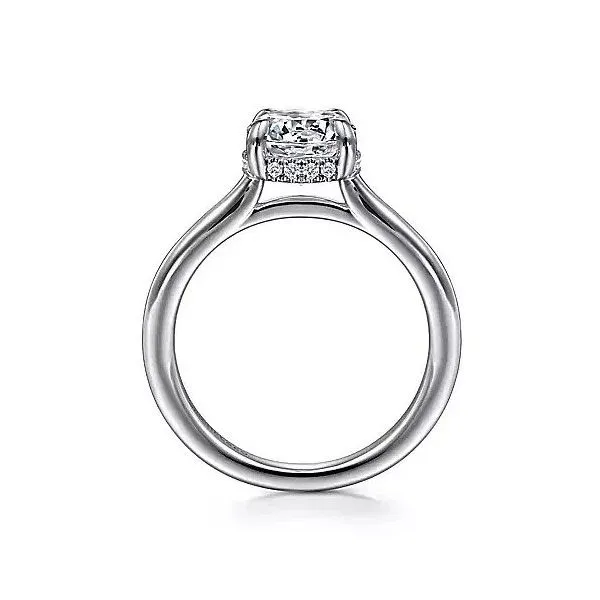 14K White Gold Round Halo Diamond Engagement Ring Image 2 Texas Gold Connection Greenville, TX