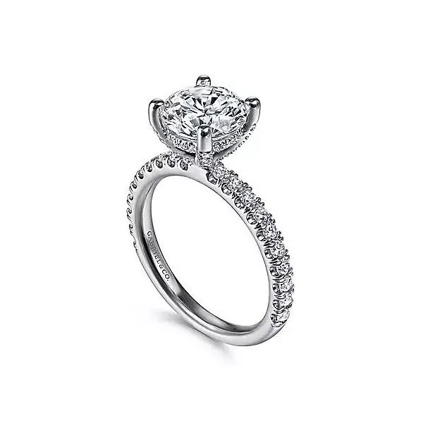 14K White Gold Round Diamond Engagement Ring Image 2 Texas Gold Connection Greenville, TX