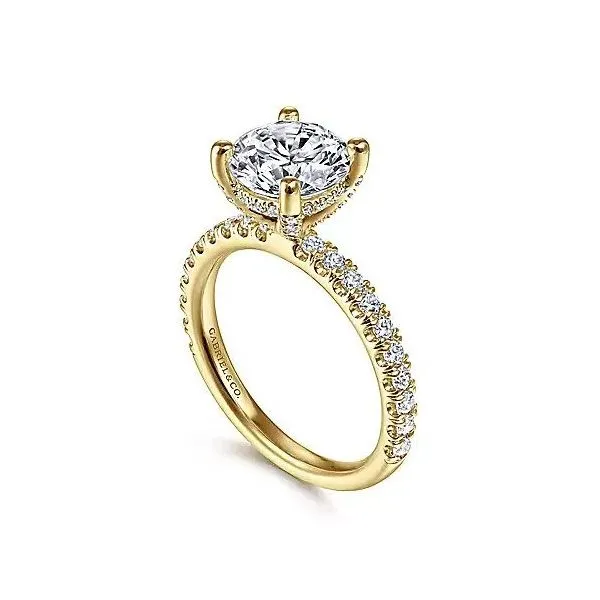 14K Yellow Gold Round Diamond Engagement Ring Image 2 Texas Gold Connection Greenville, TX