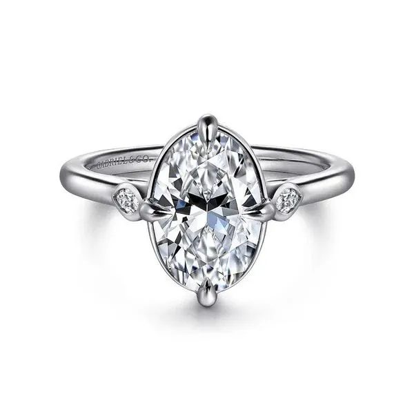 Charli - 14K White Gold Oval Three Stone 0.09Tw Diamond Engagement Ring *SETTING ONLY - CENTER STONE NOT INCLUDED* Texas Gold Connection greenville, TX