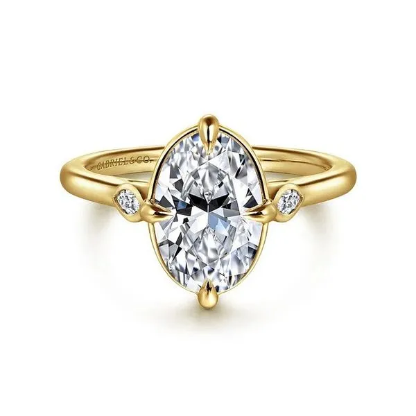Charli - 14K Yellow Gold Oval Three Stone 0.09Tw Diamond Engagement Ring *SETTING ONLY - CENTER STONE NOT INCLUDED* Texas Gold Connection greenville, TX