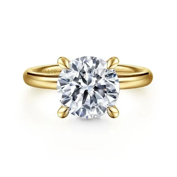 Peace - 14K Yellow Gold Round Hidden Halo 0.07Tw Diamond Engagement Ring  *SETTING ONLY - CENTER STONE NOT INCLUDED* Texas Gold Connection greenville, TX