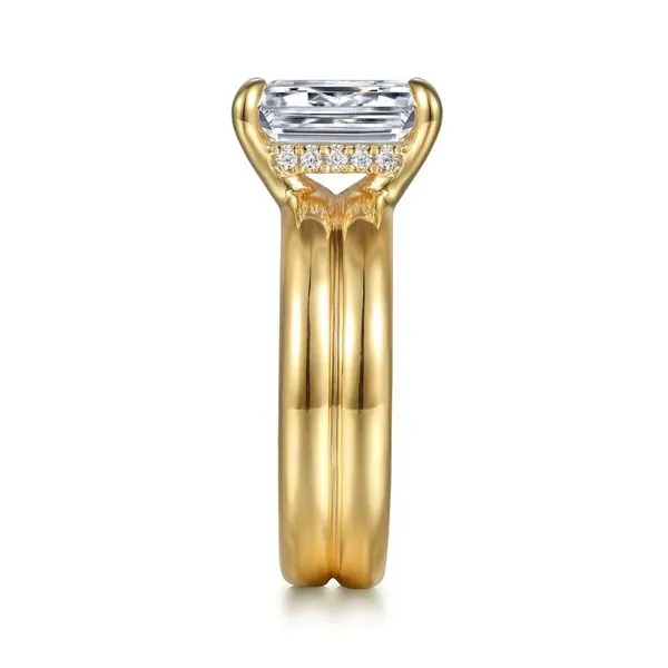 Robin - 14K Yellow Gold Emerald Cut 0.10Tw Diamond Engagement Ring *SETTING ONLY - CENTER STONE NOT INCLUDED* Image 2 Texas Gold Connection greenville, TX